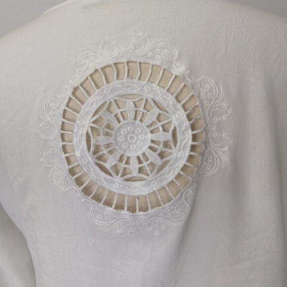 Solitaire Y2K 2000s Lace Top Size M White Romantic Victorian Cottage Whimsygoth - Picture 6 of 8
